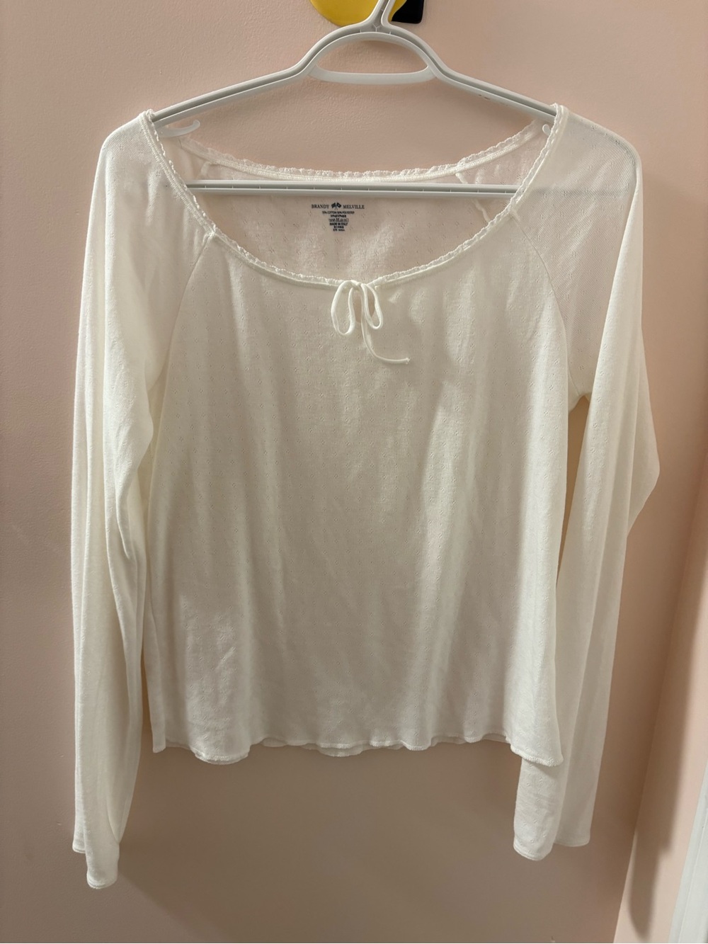 Brandy Melville Tie-Front Long Sleeve Top